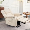 image:imageMCombo Small Dual Motor Power Lift Recliner Chair for Petite Elderly 7893  Heat and Massage Zero Gravity Lift Chair Infinite Position Lay Flat USB Ports Faux Leather Small BlueCream White
