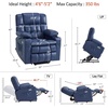 image:imageMCombo Small Dual Motor Power Lift Recliner Chair for Petite Elderly 7893  Heat and Massage Zero Gravity Lift Chair Infinite Position Lay Flat USB Ports Faux Leather Small BlueBlue