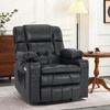 image:imageMCombo Small Dual Motor Power Lift Recliner Chair for Petite Elderly 7893  Heat and Massage Zero Gravity Lift Chair Infinite Position Lay Flat USB Ports Faux Leather Small BlueBlack