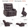 image:imageMCombo Small Dual Motor Power Lift Recliner Chair for Petite Elderly 7893  Heat and Massage Zero Gravity Lift Chair Infinite Position Lay Flat USB Ports Faux Leather Small BlueDark Brown