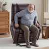 image:imageMCombo Small Dual Motor Power Lift Recliner Chair for Petite Elderly 7893  Heat and Massage Zero Gravity Lift Chair Infinite Position Lay Flat USB Ports Faux Leather Small BlueDark Brown