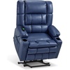 image:imageMCombo Small Dual Motor Power Lift Recliner Chair for Petite Elderly 7893  Heat and Massage Zero Gravity Lift Chair Infinite Position Lay Flat USB Ports Faux Leather Small BlueBlue