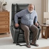 image:imageMCombo Small Dual Motor Power Lift Recliner Chair for Petite Elderly 7893  Heat and Massage Zero Gravity Lift Chair Infinite Position Lay Flat USB Ports Faux Leather Small BlueGrey