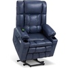 image:imageMCombo Small Dual Motor Power Lift Recliner Chair for Petite Elderly 7893  Heat and Massage Zero Gravity Lift Chair Infinite Position Lay Flat USB Ports Faux Leather Small BlueBlue