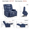 image:imageMCombo Small Dual Motor Power Lift Recliner Chair for Petite Elderly 7893  Heat and Massage Zero Gravity Lift Chair Infinite Position Lay Flat USB Ports Faux Leather Small BlueBlue