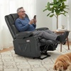 image:imageMCombo Small Dual Motor Power Lift Recliner Chair for Petite Elderly 7893  Heat and Massage Zero Gravity Lift Chair Infinite Position Lay Flat USB Ports Faux Leather Small BlueGrey