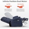 image:imageMCombo Small Dual Motor Power Lift Recliner Chair for Petite Elderly 7893  Heat and Massage Zero Gravity Lift Chair Infinite Position Lay Flat USB Ports Faux Leather Small BlueBlue