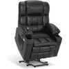 image:imageMCombo Small Dual Motor Power Lift Recliner Chair for Petite Elderly 7893  Heat and Massage Zero Gravity Lift Chair Infinite Position Lay Flat USB Ports Faux Leather Small BlueBlack