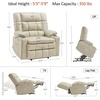image:imageMCombo Small Dual Motor Power Lift Recliner Chair for Petite Elderly 7893  Heat and Massage Zero Gravity Lift Chair Infinite Position Lay Flat USB Ports Faux Leather Small BlueCream White