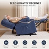 image:imageMCombo Small Dual Motor Power Lift Recliner Chair for Petite Elderly 7893  Heat and Massage Zero Gravity Lift Chair Infinite Position Lay Flat USB Ports Faux Leather Small BlueBlue