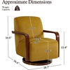 image:imageMCombo Swivel Glider Accent Chair 360 Swivel amp 30 Rocking Wood Arm 4494  Classic Style Wrinkle Resistant amp Fade Resistant Fabric Supportive Seating Living Room Bedroom GreyYellow