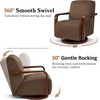 image:imageMCombo Swivel Glider Accent Chair 360 Swivel amp 30 Rocking Wood Arm 4494  Classic Style Wrinkle Resistant amp Fade Resistant Fabric Supportive Seating Living Room Bedroom GreyBrown