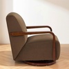 image:imageMCombo Swivel Glider Accent Chair 360 Swivel amp 30 Rocking Wood Arm 4494  Classic Style Wrinkle Resistant amp Fade Resistant Fabric Supportive Seating Living Room Bedroom GreyBrown