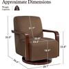 image:imageMCombo Swivel Glider Accent Chair 360 Swivel amp 30 Rocking Wood Arm 4494  Classic Style Wrinkle Resistant amp Fade Resistant Fabric Supportive Seating Living Room Bedroom GreyBrown