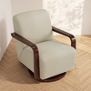 image:imageMCombo Swivel Glider Accent Chair 360 Swivel amp 30 Rocking Wood Arm 4494  Classic Style Wrinkle Resistant amp Fade Resistant Fabric Supportive Seating Living Room Bedroom GreyBeige