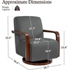 image:imageMCombo Swivel Glider Accent Chair 360 Swivel amp 30 Rocking Wood Arm 4494  Classic Style Wrinkle Resistant amp Fade Resistant Fabric Supportive Seating Living Room Bedroom GreyGrey