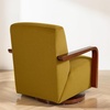image:imageMCombo Swivel Glider Accent Chair 360 Swivel amp 30 Rocking Wood Arm 4494  Classic Style Wrinkle Resistant amp Fade Resistant Fabric Supportive Seating Living Room Bedroom GreyYellow