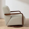 image:imageMCombo Swivel Glider Accent Chair 360 Swivel amp 30 Rocking Wood Arm 4494  Classic Style Wrinkle Resistant amp Fade Resistant Fabric Supportive Seating Living Room Bedroom GreyBeige