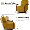image:imageMCombo Swivel Glider Accent Chair 360 Swivel amp 30 Rocking Wood Arm 4494  Classic Style Wrinkle Resistant amp Fade Resistant Fabric Supportive Seating Living Room Bedroom GreyYellow