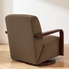 image:imageMCombo Swivel Glider Accent Chair 360 Swivel amp 30 Rocking Wood Arm 4494  Classic Style Wrinkle Resistant amp Fade Resistant Fabric Supportive Seating Living Room Bedroom GreyBrown