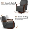 image:imageMCombo Swivel Glider Accent Chair 360 Swivel amp 30 Rocking Wood Arm 4494  Classic Style Wrinkle Resistant amp Fade Resistant Fabric Supportive Seating Living Room Bedroom GreyGrey