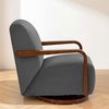 image:imageMCombo Swivel Glider Accent Chair 360 Swivel amp 30 Rocking Wood Arm 4494  Classic Style Wrinkle Resistant amp Fade Resistant Fabric Supportive Seating Living Room Bedroom GreyGrey