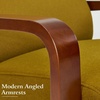 image:imageMCombo Swivel Glider Accent Chair 360 Swivel amp 30 Rocking Wood Arm 4494  Classic Style Wrinkle Resistant amp Fade Resistant Fabric Supportive Seating Living Room Bedroom GreyYellow