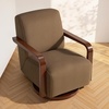 image:imageMCombo Swivel Glider Accent Chair 360 Swivel amp 30 Rocking Wood Arm 4494  Classic Style Wrinkle Resistant amp Fade Resistant Fabric Supportive Seating Living Room Bedroom GreyBrown
