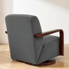 image:imageMCombo Swivel Glider Accent Chair 360 Swivel amp 30 Rocking Wood Arm 4494  Classic Style Wrinkle Resistant amp Fade Resistant Fabric Supportive Seating Living Room Bedroom GreyGrey