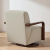 image:imageMCombo Swivel Glider Accent Chair 360 Swivel amp 30 Rocking Wood Arm 4494  Classic Style Wrinkle Resistant amp Fade Resistant Fabric Supportive Seating Living Room Bedroom GreyBeige