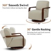 image:imageMCombo Swivel Glider Accent Chair 360 Swivel amp 30 Rocking Wood Arm 4494  Classic Style Wrinkle Resistant amp Fade Resistant Fabric Supportive Seating Living Room Bedroom GreyBeige