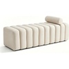 image:imageMCombo 545 Velvet Bench for Bedroom End of Bed Ottoman for Entryway 4698 BeigeBeige