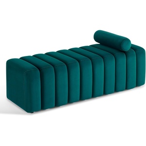 image:imageMCombo 545 Velvet Bench for Bedroom End of Bed Ottoman for Entryway 4698 BeigeGreen