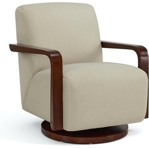 image:imageMCombo Swivel Glider Accent Chair 360 Swivel amp 30 Rocking Wood Arm 4494  Classic Style Wrinkle Resistant amp Fade Resistant Fabric Supportive Seating Living Room Bedroom GreyBeige