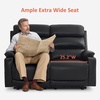 image:imageMCombo 64 in Oversized Reclining Loveseat with Heat amp Massage 6711 LGrey  155 Zero Gravity Power Recline Adjustable Headrest Storage Console Dual Charging Ports Cup HoldersFSC amp OEKO CertifiedBlack