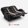 image:imageMCombo 64 in Oversized Reclining Loveseat with Heat amp Massage 6711 LGrey  155 Zero Gravity Power Recline Adjustable Headrest Storage Console Dual Charging Ports Cup HoldersFSC amp OEKO CertifiedBlack
