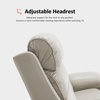 image:imageMCombo 64 in Oversized Reclining Loveseat with Heat amp Massage 6711 LGrey  155 Zero Gravity Power Recline Adjustable Headrest Storage Console Dual Charging Ports Cup HoldersFSC amp OEKO CertifiedLight Grey