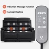 image:imageMCombo 64 in Oversized Reclining Loveseat with Heat amp Massage 6711 LGrey  155 Zero Gravity Power Recline Adjustable Headrest Storage Console Dual Charging Ports Cup HoldersFSC amp OEKO CertifiedBlack