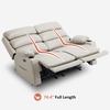 image:imageMCombo 64 in Oversized Reclining Loveseat with Heat amp Massage 6711 LGrey  155 Zero Gravity Power Recline Adjustable Headrest Storage Console Dual Charging Ports Cup HoldersFSC amp OEKO CertifiedLight Grey
