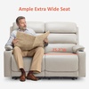 image:imageMCombo 64 in Oversized Reclining Loveseat with Heat amp Massage 6711 LGrey  155 Zero Gravity Power Recline Adjustable Headrest Storage Console Dual Charging Ports Cup HoldersFSC amp OEKO CertifiedLight Grey