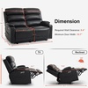 image:imageMCombo 64 in Oversized Reclining Loveseat with Heat amp Massage 6711 LGrey  155 Zero Gravity Power Recline Adjustable Headrest Storage Console Dual Charging Ports Cup HoldersFSC amp OEKO CertifiedBlack