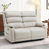 image:imageMCombo 64 in Oversized Reclining Loveseat with Heat amp Massage 6711 LGrey  155 Zero Gravity Power Recline Adjustable Headrest Storage Console Dual Charging Ports Cup HoldersFSC amp OEKO CertifiedLight Grey
