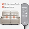 image:imageMCombo 64 in Oversized Reclining Loveseat with Heat amp Massage 6711 LGrey  155 Zero Gravity Power Recline Adjustable Headrest Storage Console Dual Charging Ports Cup HoldersFSC amp OEKO CertifiedLight Grey