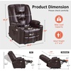 image:imageMCombo Single Motor Power Lift Recliner for Elderly R7541 LargeOversize  140 Recline 47 Footrest 2 USB amp Cup Holders Vibration Massage amp Lumbar Heat 350 lbs Capacity for Big and Tall ElderlyDark Brown