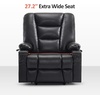 image:imageMCombo Single Motor Power Lift Recliner for Elderly R7541 LargeOversize  140 Recline 47 Footrest 2 USB amp Cup Holders Vibration Massage amp Lumbar Heat 350 lbs Capacity for Big and Tall ElderlyBlack
