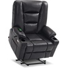 image:imageMCombo Single Motor Power Lift Recliner for Elderly R7541 LargeOversize  140 Recline 47 Footrest 2 USB amp Cup Holders Vibration Massage amp Lumbar Heat 350 lbs Capacity for Big and Tall ElderlyBlack
