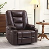 image:imageMCombo Single Motor Power Lift Recliner for Elderly R7541 LargeOversize  140 Recline 47 Footrest 2 USB amp Cup Holders Vibration Massage amp Lumbar Heat 350 lbs Capacity for Big and Tall ElderlyDark Brown