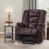 image:imageMCombo Single Motor Power Lift Recliner for Elderly R7541 LargeOversize  140 Recline 47 Footrest 2 USB amp Cup Holders Vibration Massage amp Lumbar Heat 350 lbs Capacity for Big and Tall ElderlyDark Brown