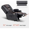 image:imageMCombo Single Motor Power Lift Recliner for Elderly R7541 LargeOversize  140 Recline 47 Footrest 2 USB amp Cup Holders Vibration Massage amp Lumbar Heat 350 lbs Capacity for Big and Tall ElderlyBlack