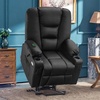image:imageMCombo Single Motor Power Lift Recliner for Elderly R7541 LargeOversize  140 Recline 47 Footrest 2 USB amp Cup Holders Vibration Massage amp Lumbar Heat 350 lbs Capacity for Big and Tall ElderlyBlack